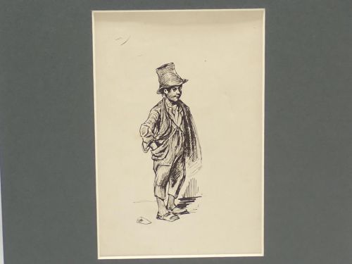 Portada del libro de Niño vagabundo. Dibujo a tinta.