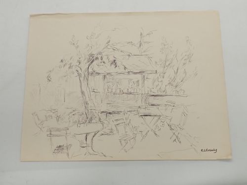 Portada del libro de Terraza bajo los árboles [PLUMILLA ORIGINAL DE KATHERINE LIBROWICZ]